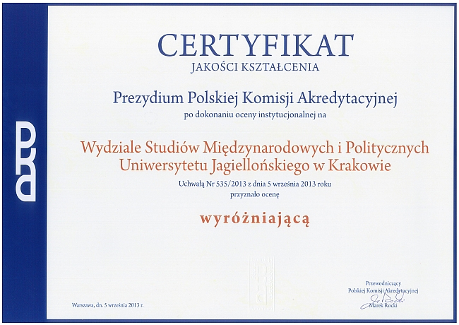 Certyfikat Jakości Kształcenia