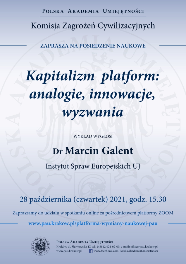 plakat wykładu Marcina Galenta